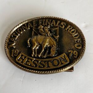 Gold Western Belt with Decorative Buckle NFR 1979